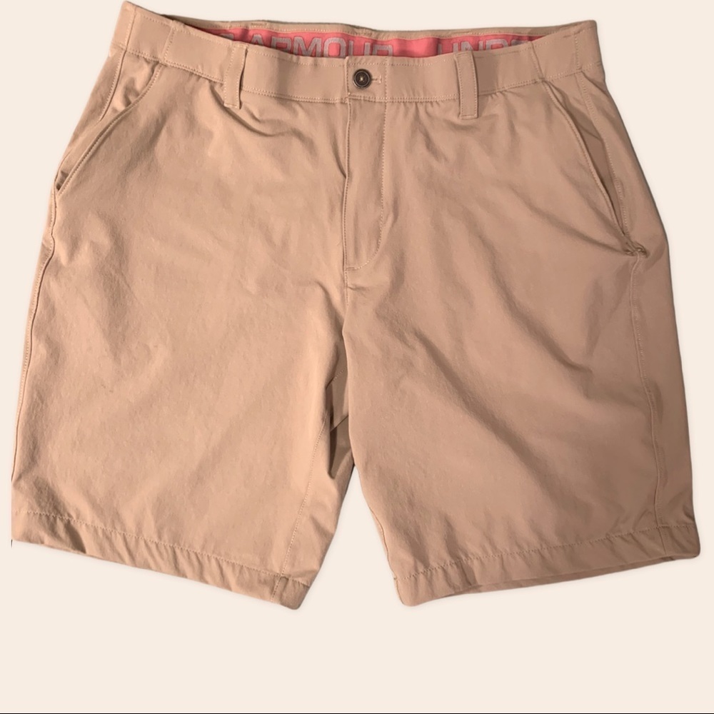 Under Armour Heat Gear Men’s Khaki Golf Shorts - Picture 1 of 6